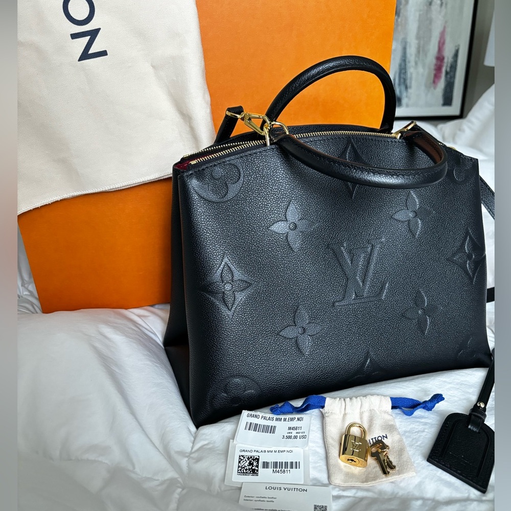 New Louis Vuitton Grand Palias MM Leather Bag